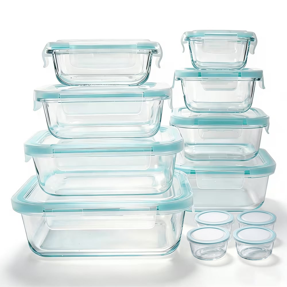 24 Pcs Glass Food Storage Cont - Meal Prep Kit 评论和价格