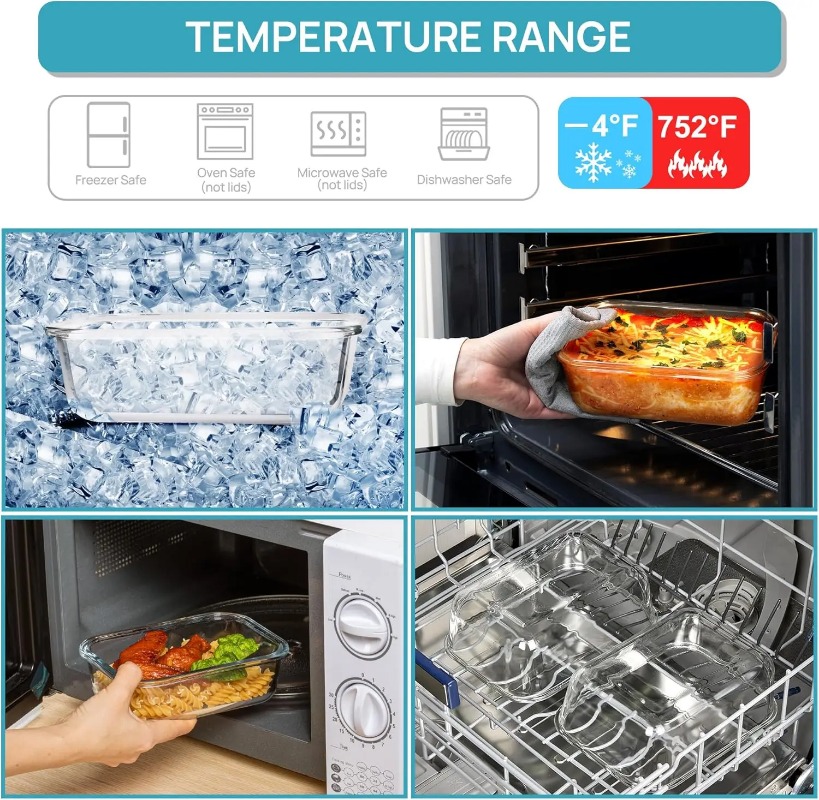 18 Pack Glass Food Storage Con - Meal Prep Kit 评论和价格