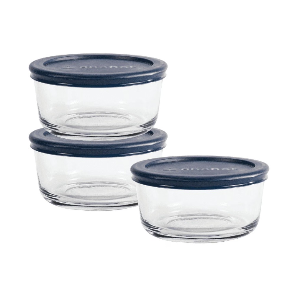 3 Pack 2 Cup Round Tempered Gl - Meal Prep Kit 评论和价格